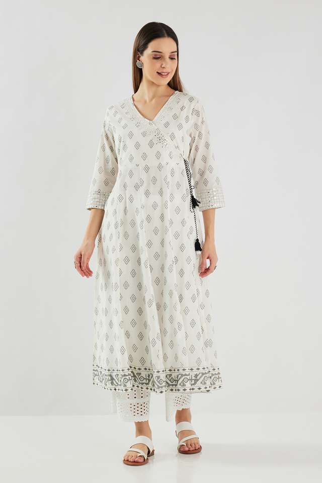 Printed-Blended-Fabric-Flared-Fit-Women-s-Kurta