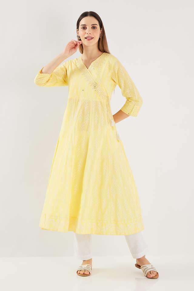 Printed-Blended-Fabric-Flared-Fit-Women-s-Kurta