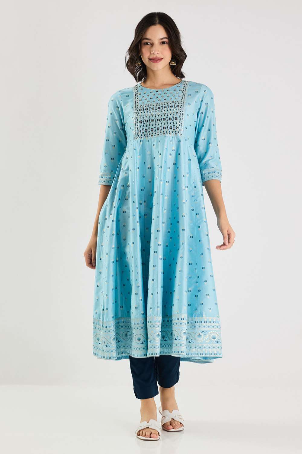 Printed-Blended-Fabric-Flared-Fit-Women-s-Kurta