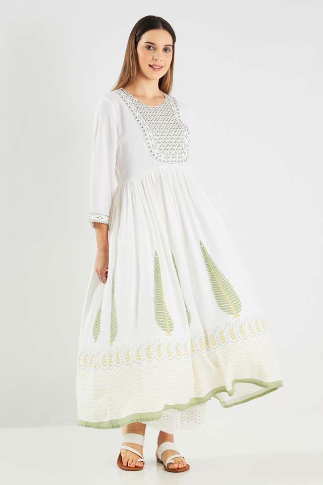 Printed-Blended-Fabric-Flared-Fit-Women-s-Kurta