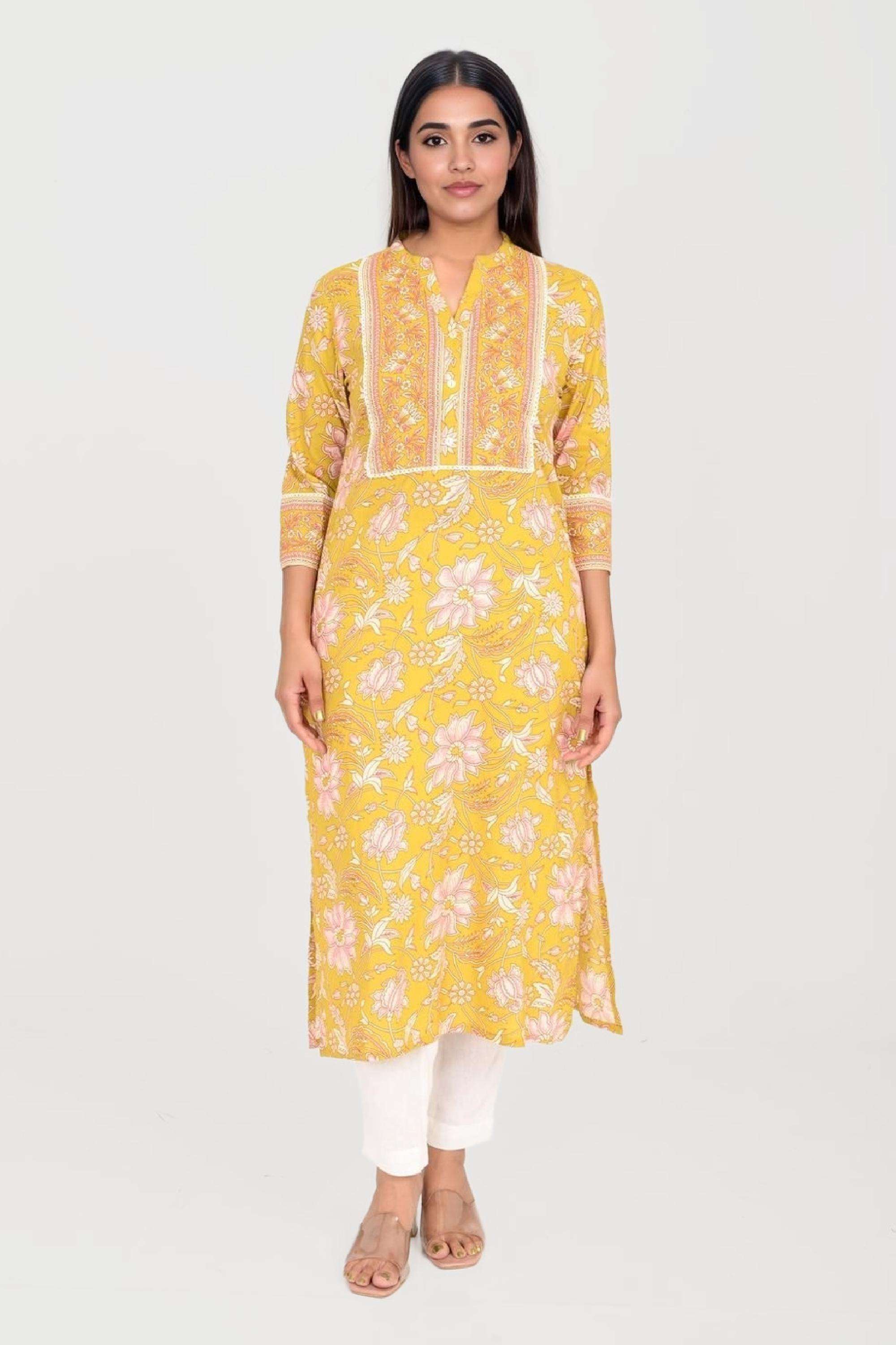 Printed-Cotton-Collared-Women-s-Kurta