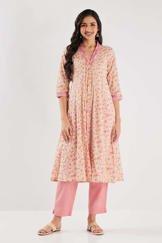 Printed-Cotton-Blend-Flared-Fit-Women-s-Kurta