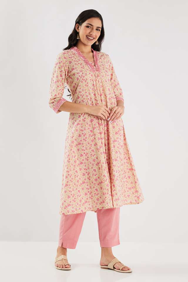 Printed-Cotton-Blend-Flared-Fit-Women-s-Kurta
