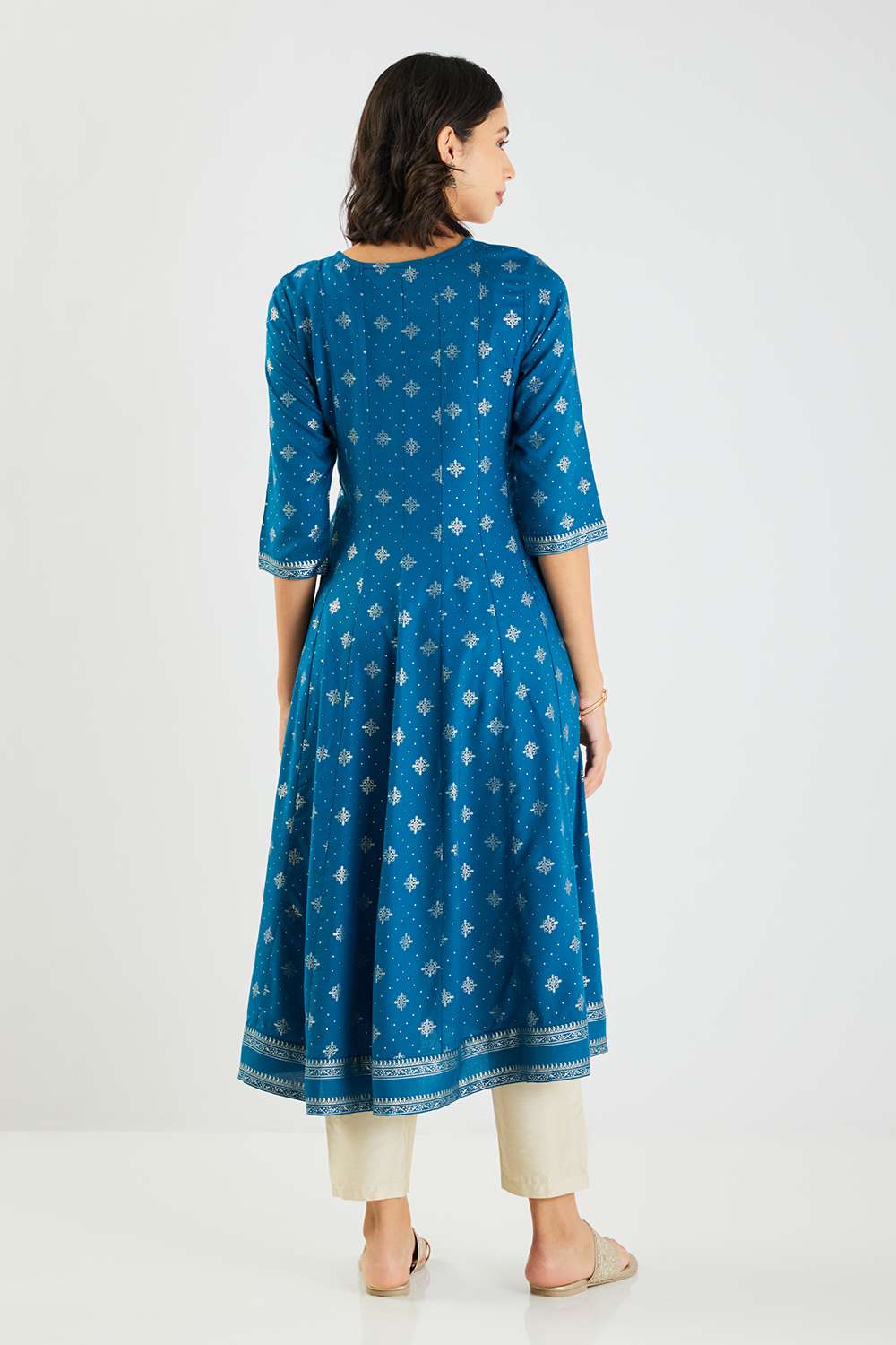 Printed-Blended-Fabric-Flared-Fit-Women-s-Kurta