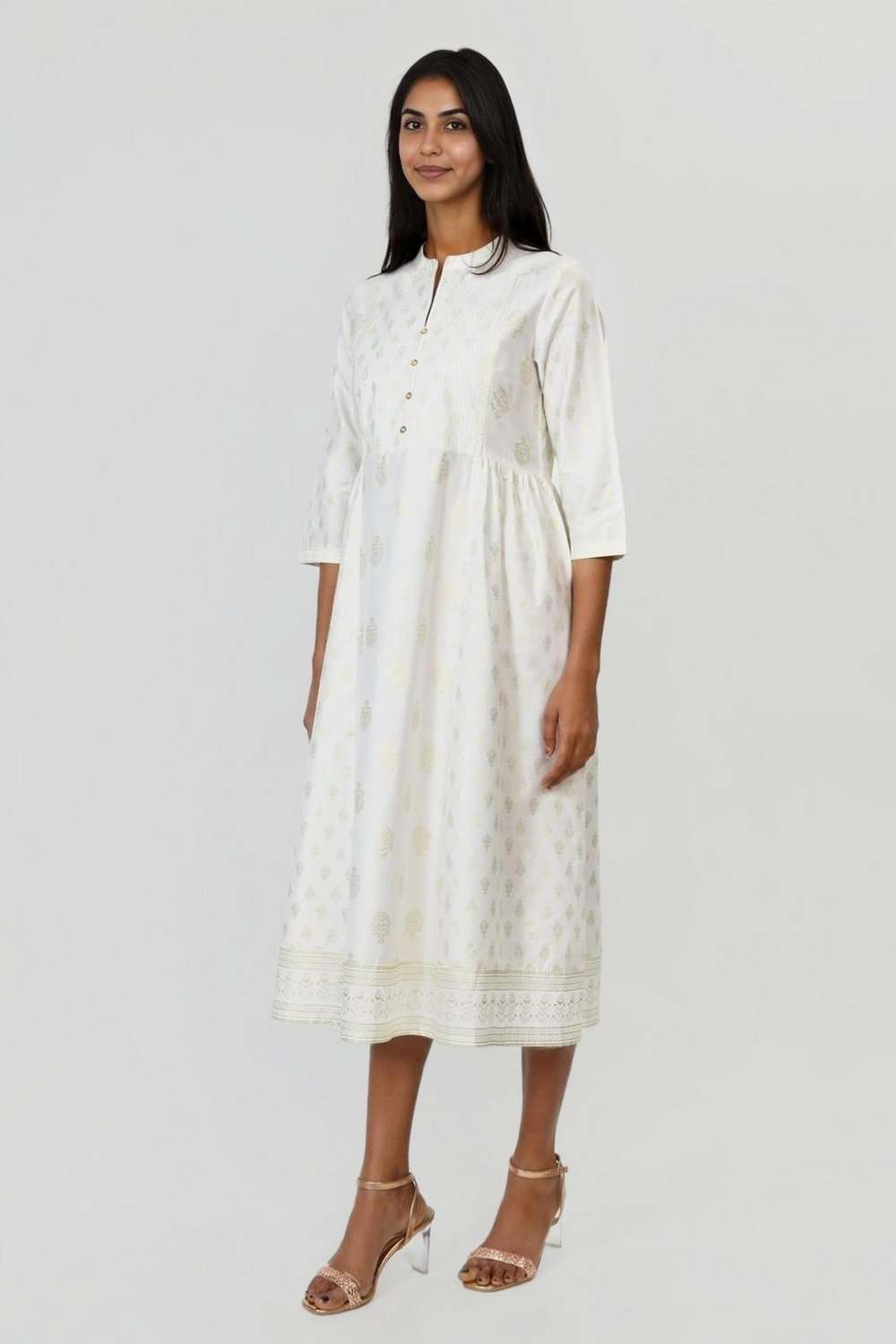 Printed-Blended-Fabric-Flared-Fit-Women-s-Kurta