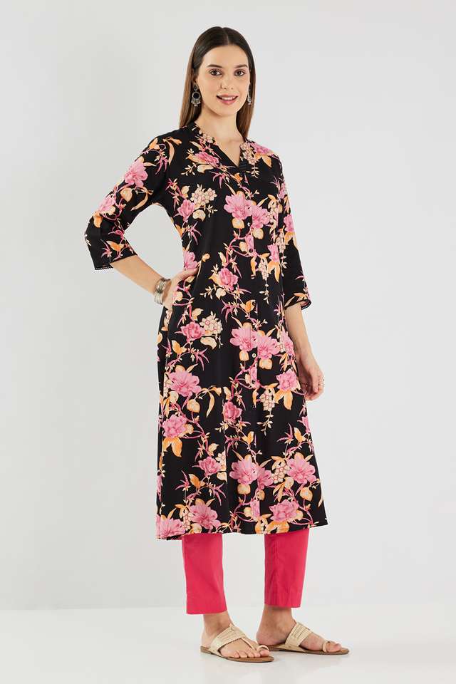 Printed-Rayon-Collared-Women-s-Casual-Wear-Kurta