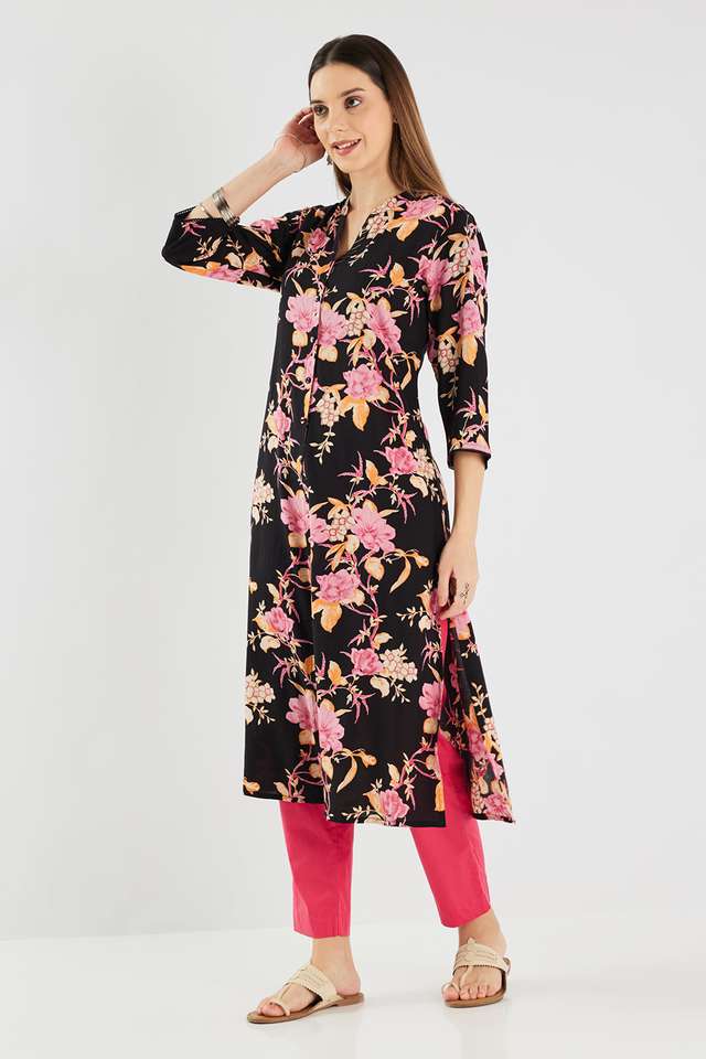 Printed-Rayon-Collared-Women-s-Casual-Wear-Kurta