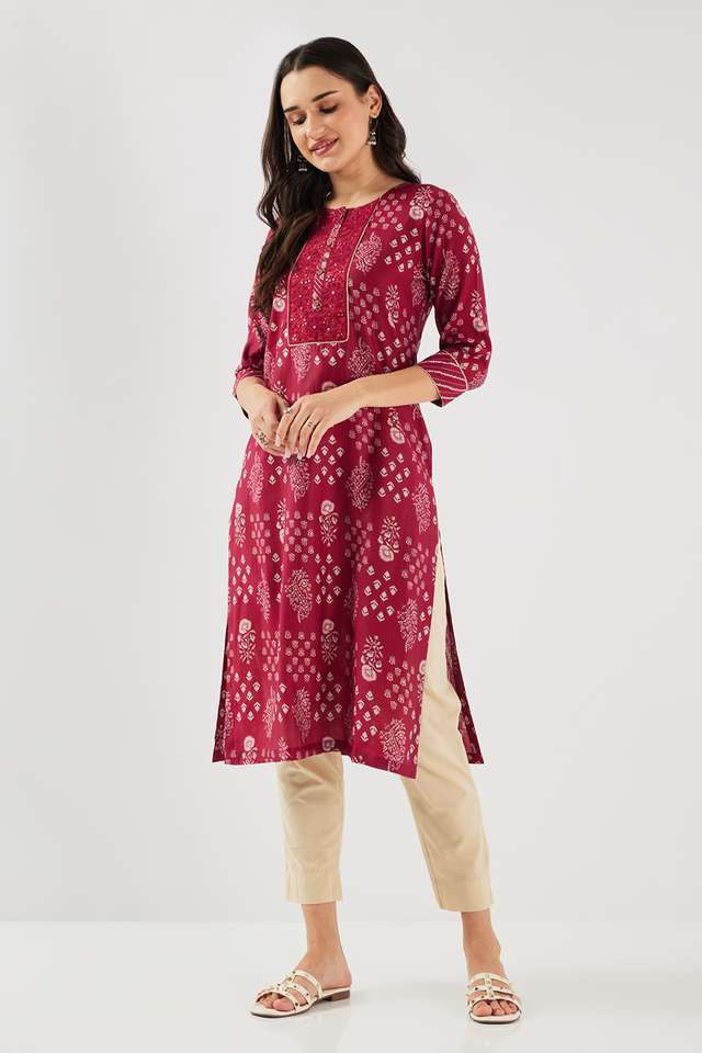 Printed-Blended-Fabric-Straight-Fit-Women-s-Kurta