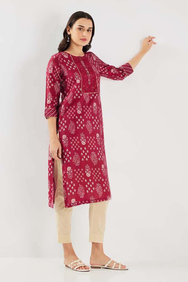 Printed-Blended-Fabric-Straight-Fit-Women-s-Kurta
