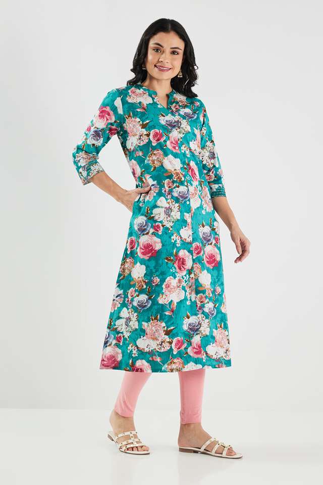 Printed-Blended-Fabric-Regular-Fit-Women-s-Kurta