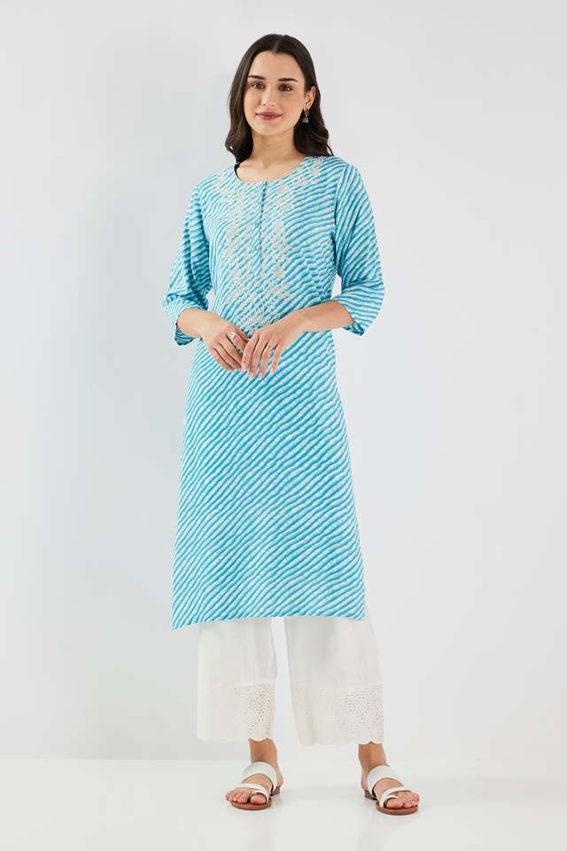 Printed-Blended-Fabric-Straight-Fit-Women-s-Kurta