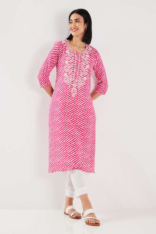 Printed-Blended-Fabric-Straight-Fit-Women-s-Kurta