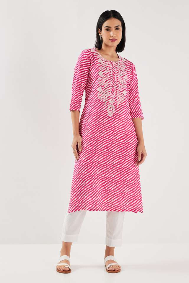 Printed-Blended-Fabric-Straight-Fit-Women-s-Kurta