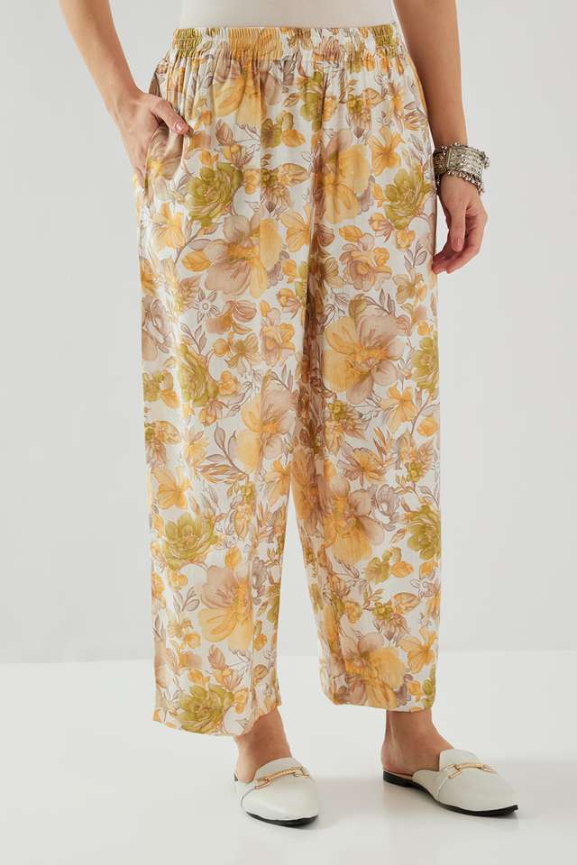 Printed-Blended-Fabric-Straight-Fit-Women-s-Palazzos