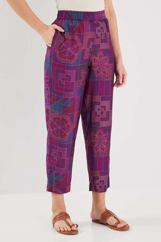 Printed-Full-Length-Blended-Fabric-Women-s-Palazzos