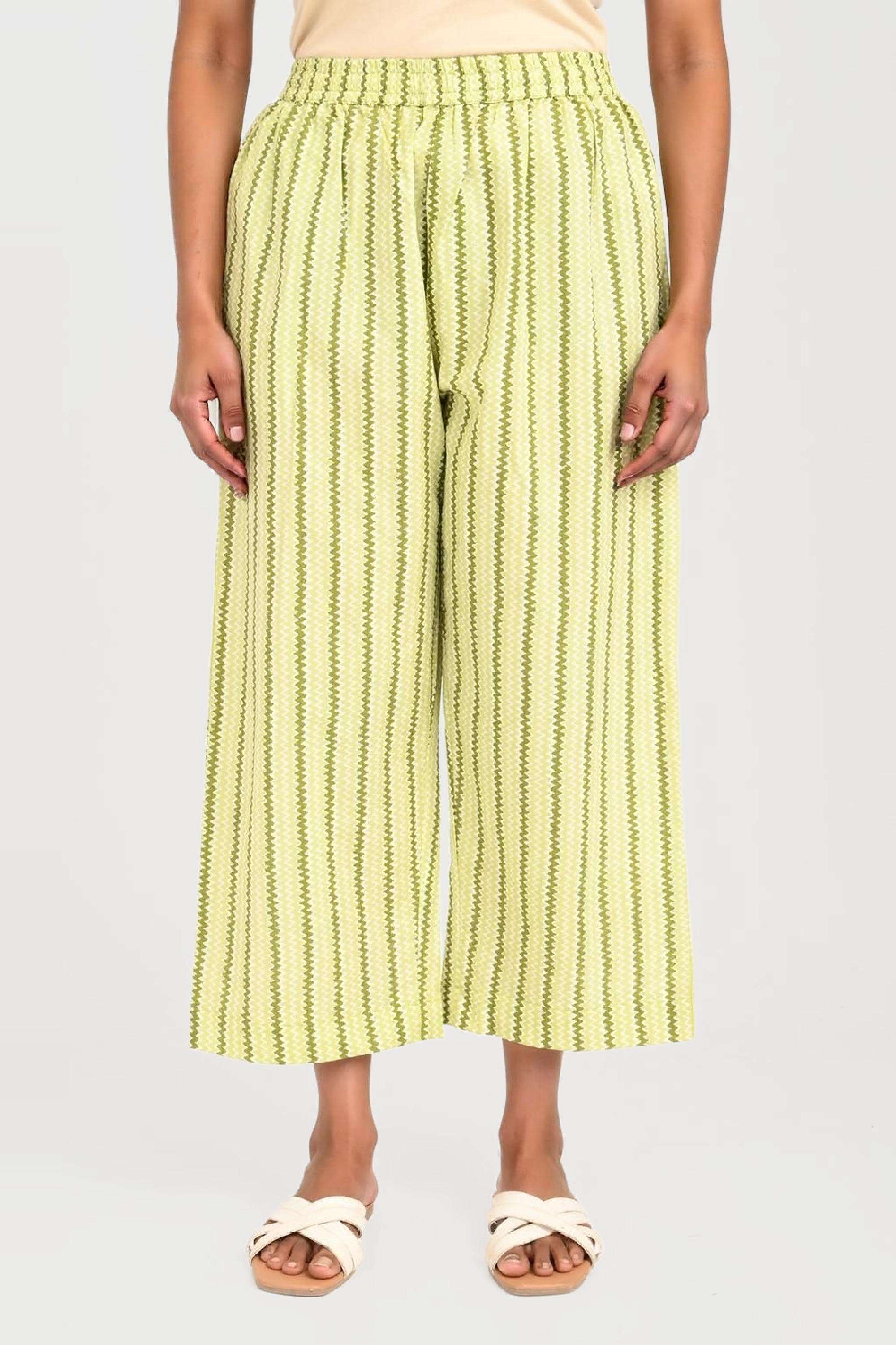Floral-Cotton-Straight-Fit-Women-s-Palazzos---Size(L/XL)