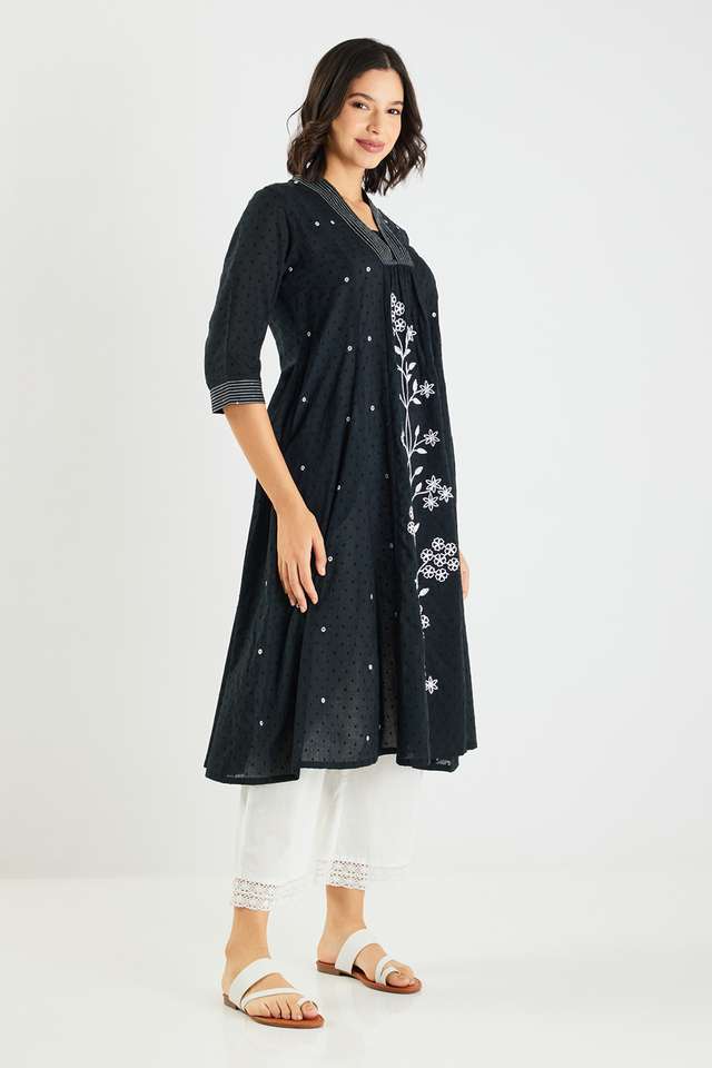 Solid-Cotton-Blend-Straight-Fit-Women-s-Palazzos