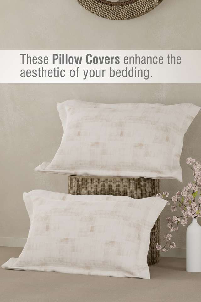 Valatia-100--Cotton-200-TC-Double-Bedsheet-with-2-Pillow-Covers---Beige-Floral