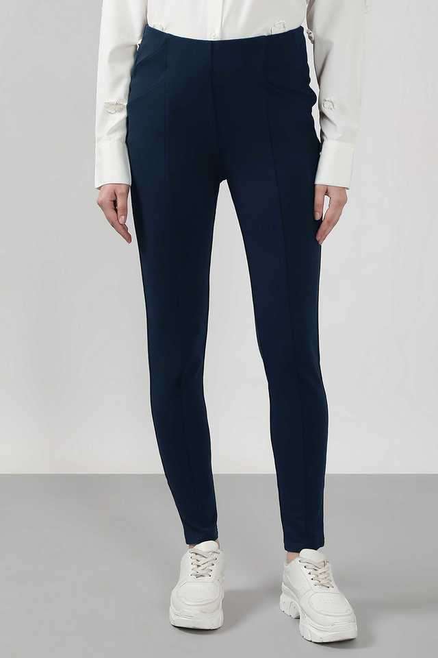 Solid-Rayon-Skinny-Fit-Women-s-Pants