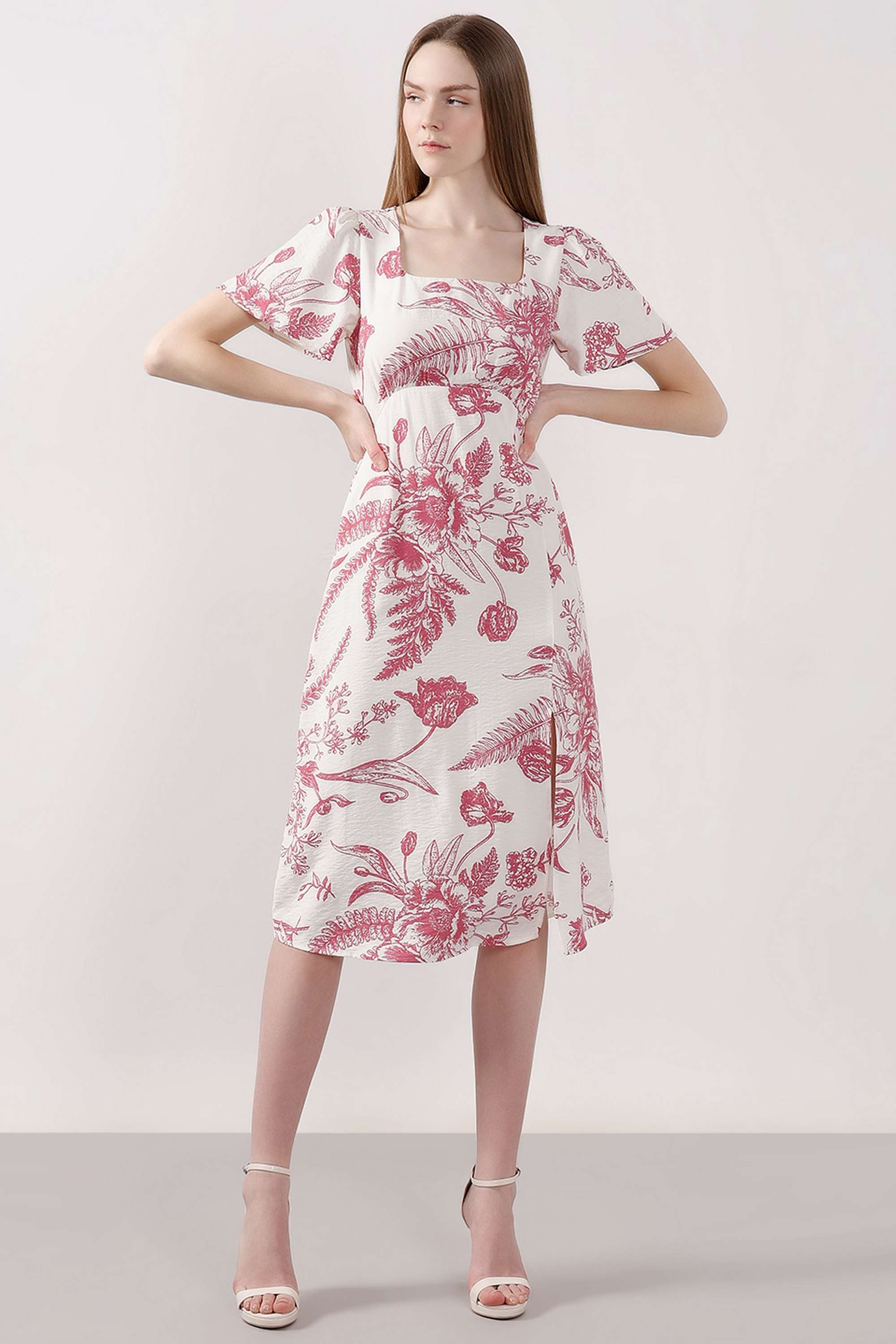Printed-Viscose-Square-Neck-Women-s-Dress