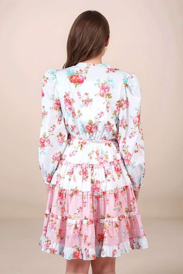 Floral-Cotton-Collared-Women-s-Mini-Dress