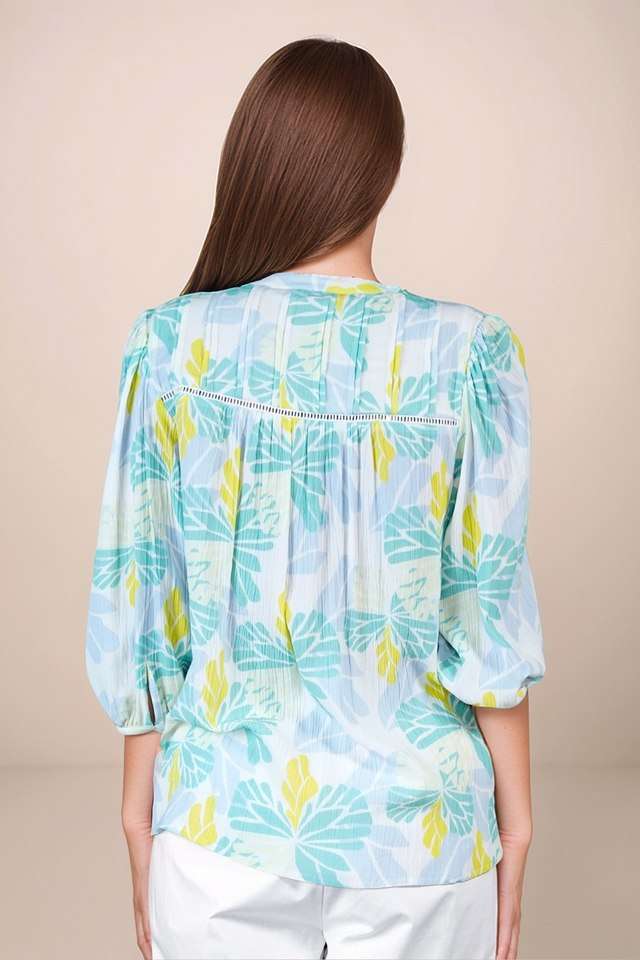 Printed-Viscose-Collared-Women-s-Top