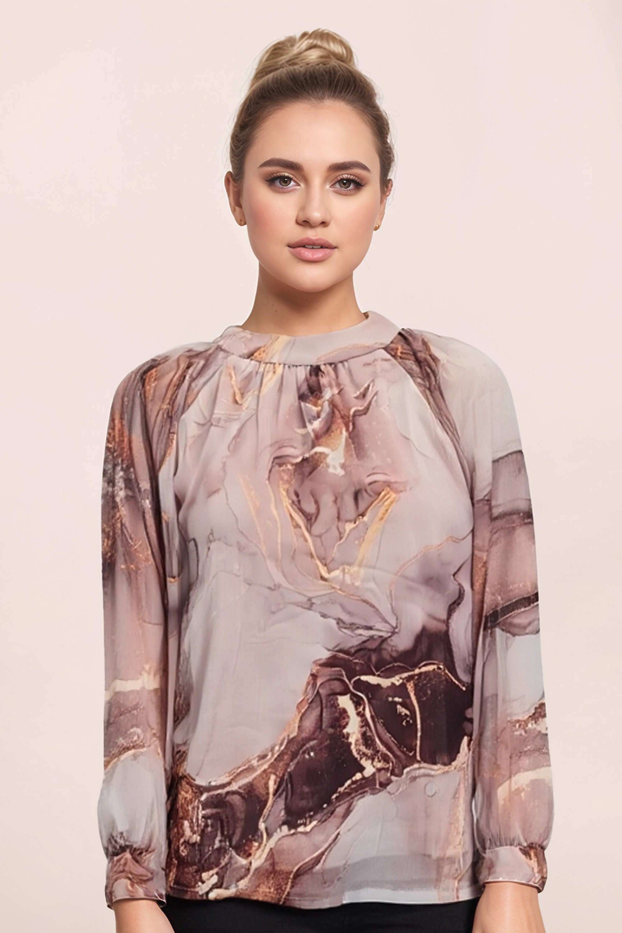 zink london Printed Polyester Round Neck Women Top-picture-30