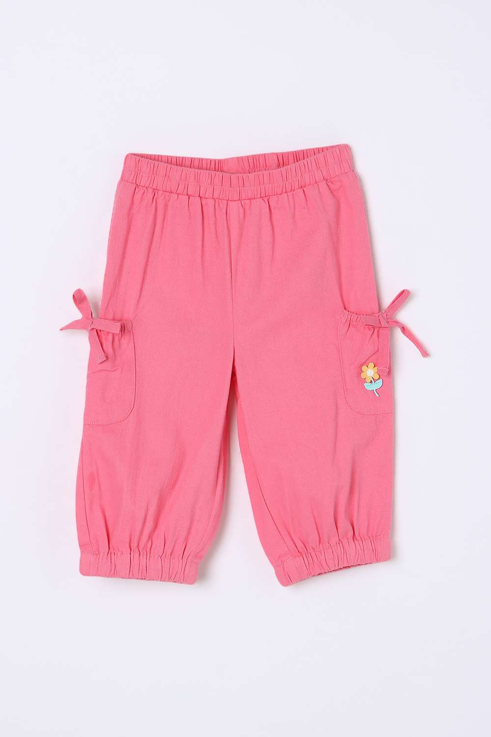 Solid-Cotton-Regular-Fit-Infant-Girls-Joggers