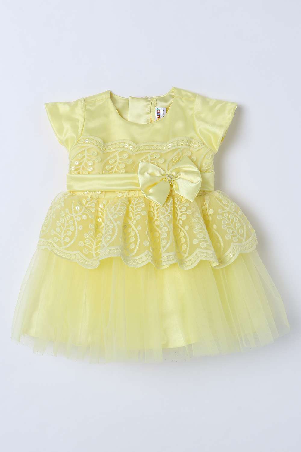 Schiffli-Polyester-Round-Neck-Infant-Girls-Party-Wear-Dress