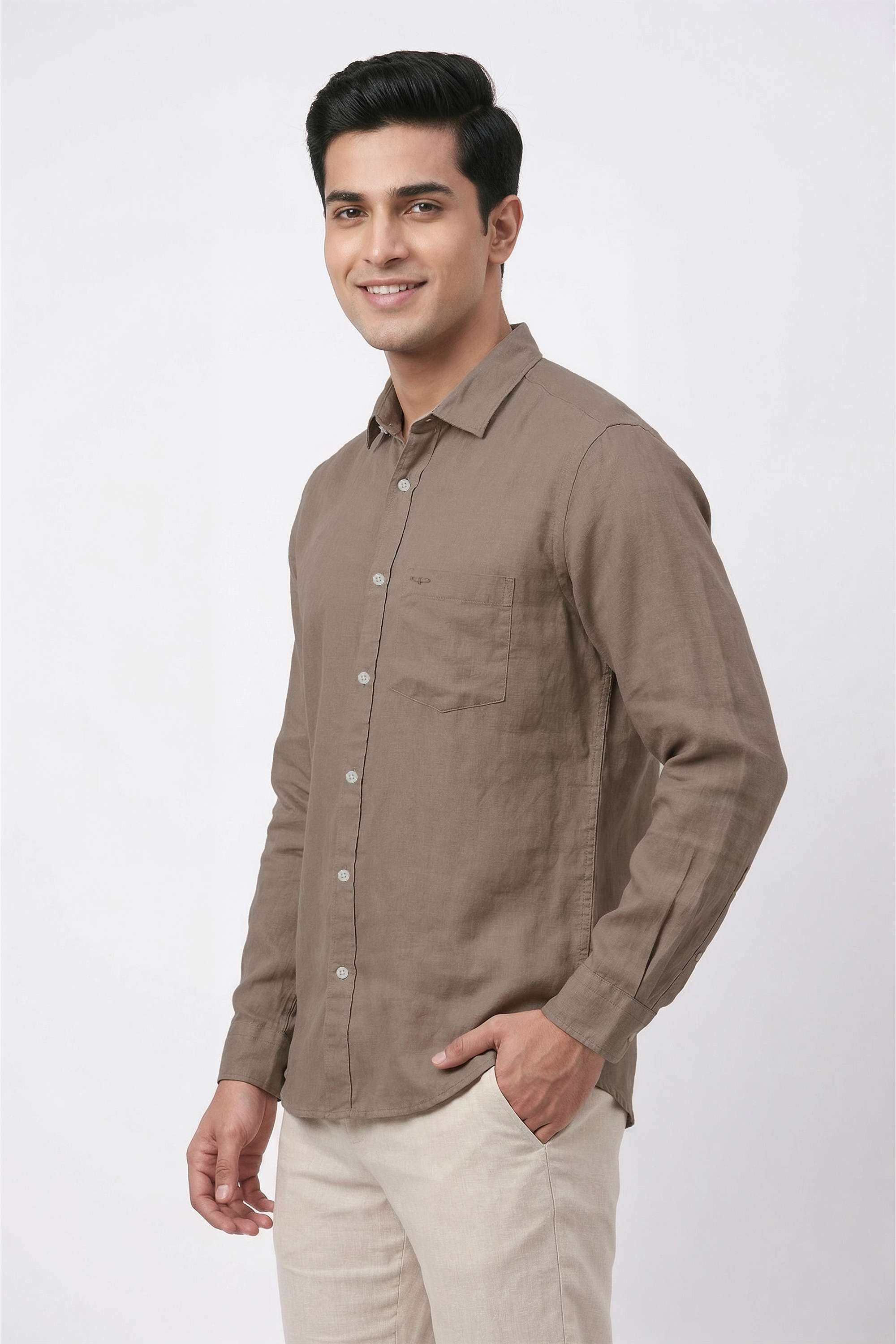Solid-Linen-Regular-Fit-Men-s-Casual-Wear-Shirt