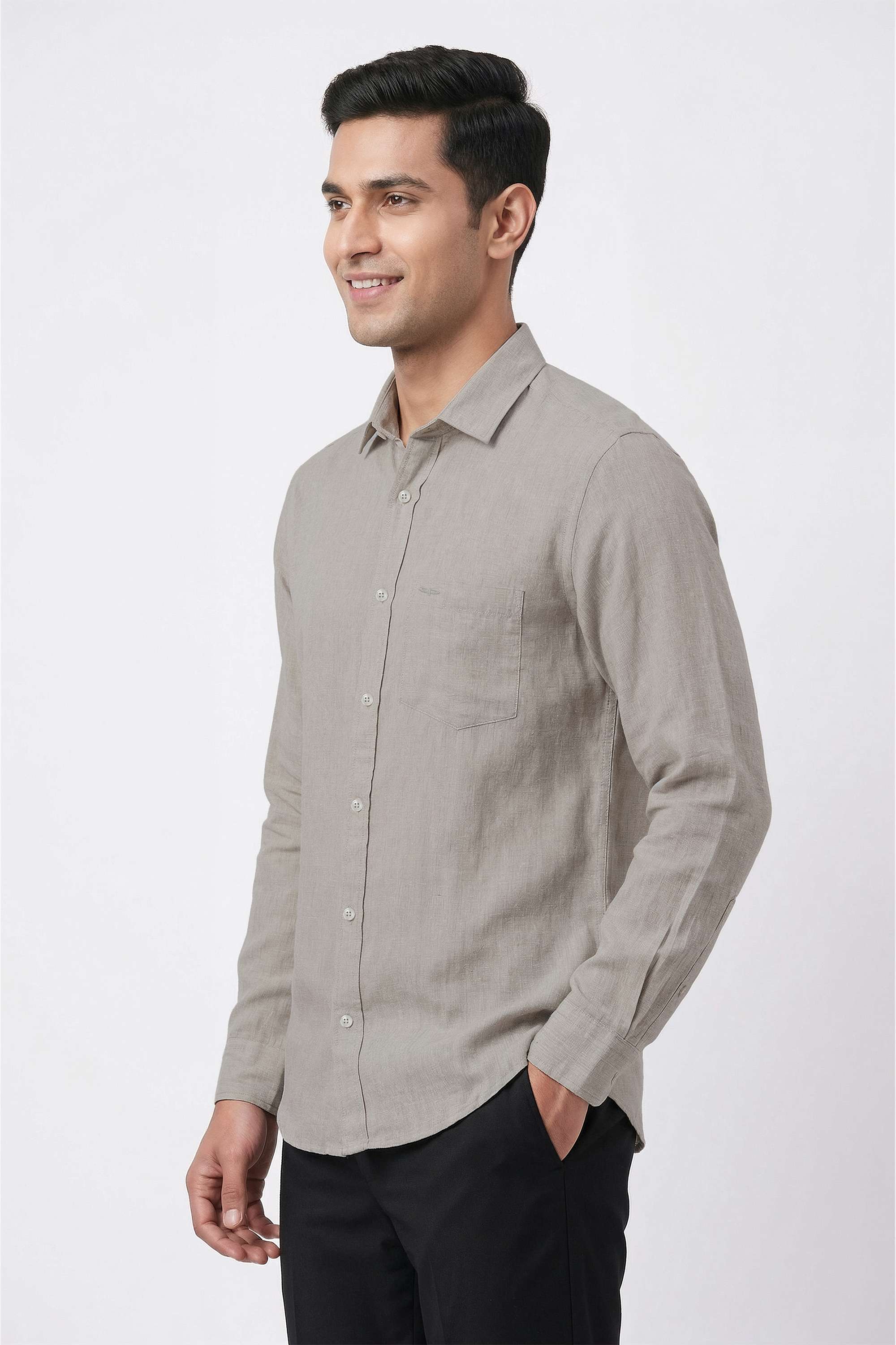 Solid-Linen-Regular-Fit-Men-s-Casual-Wear-Shirt