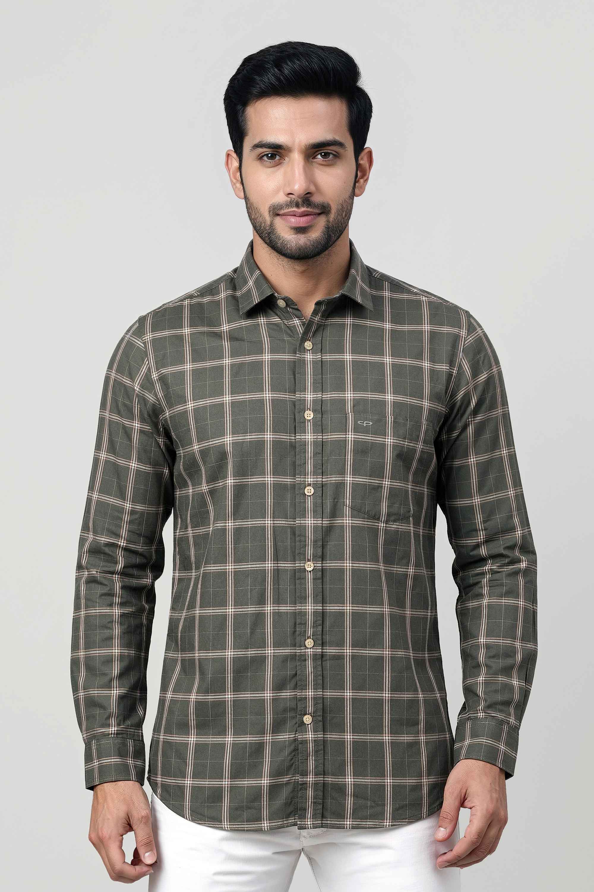 Checks-Cotton-Regular-Fit-Men-s-Casual-Wear-Shirt