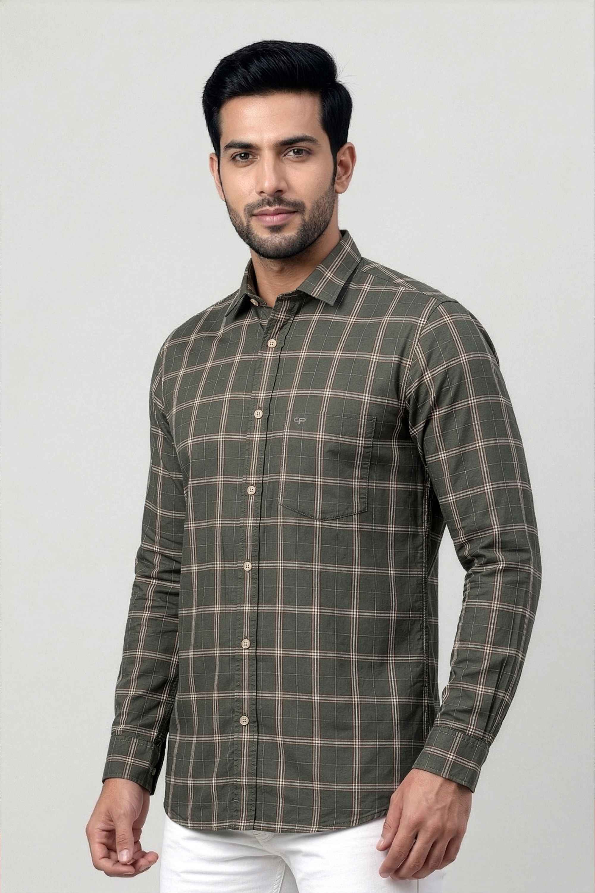 Checks-Cotton-Regular-Fit-Men-s-Casual-Wear-Shirt