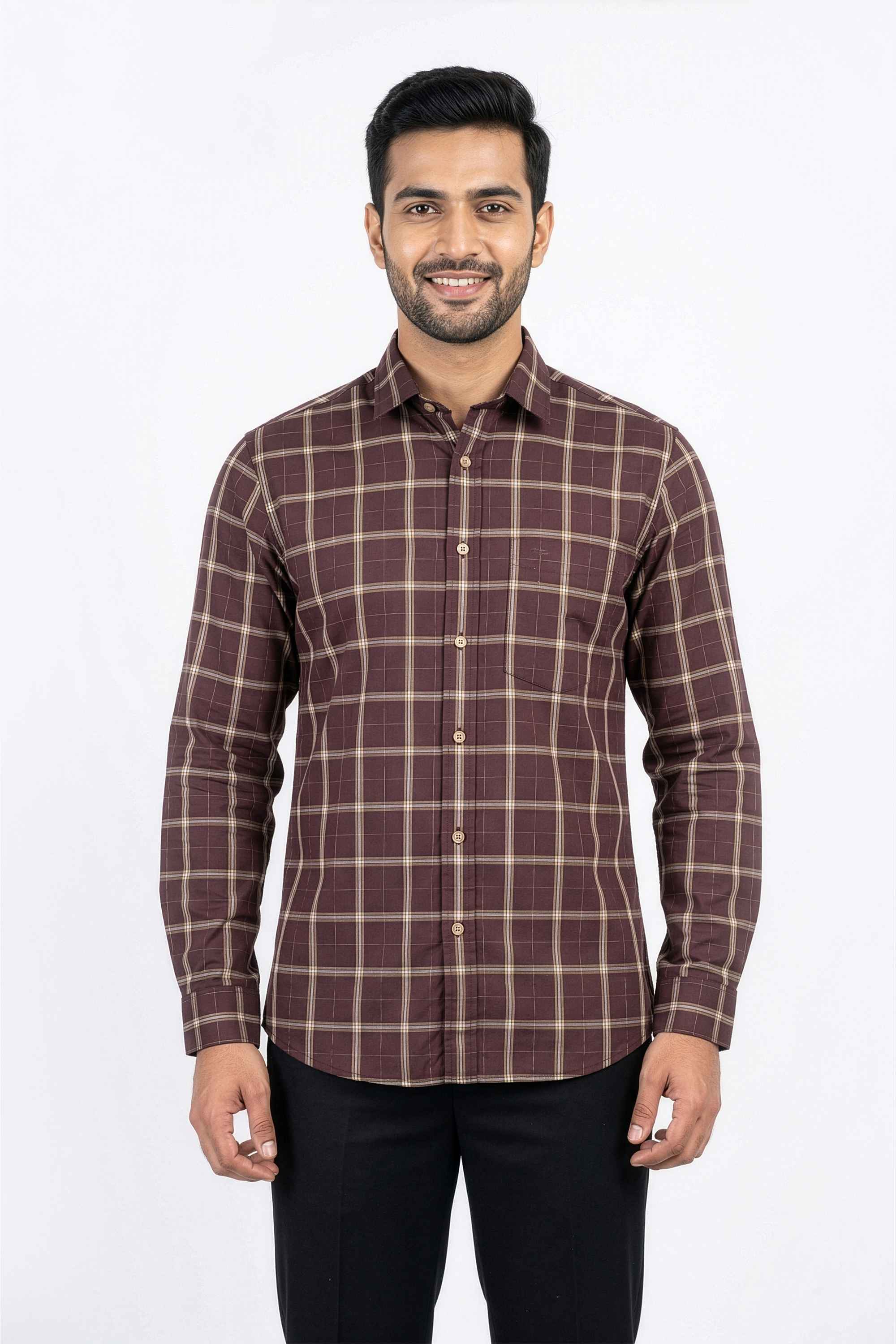 Checks-Cotton-Regular-Fit-Men-s-Casual-Wear-Shirt