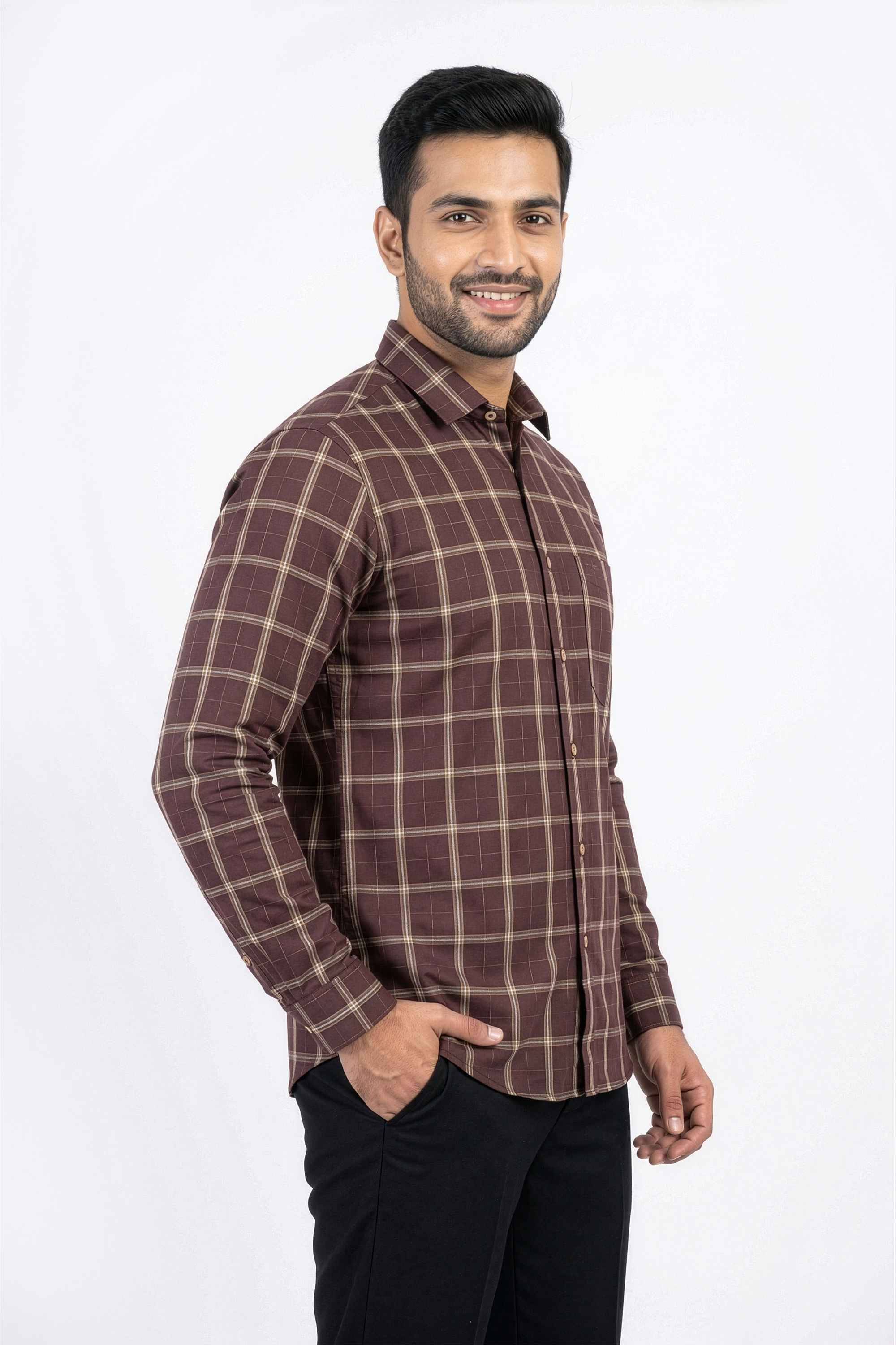 Checks-Cotton-Regular-Fit-Men-s-Casual-Wear-Shirt