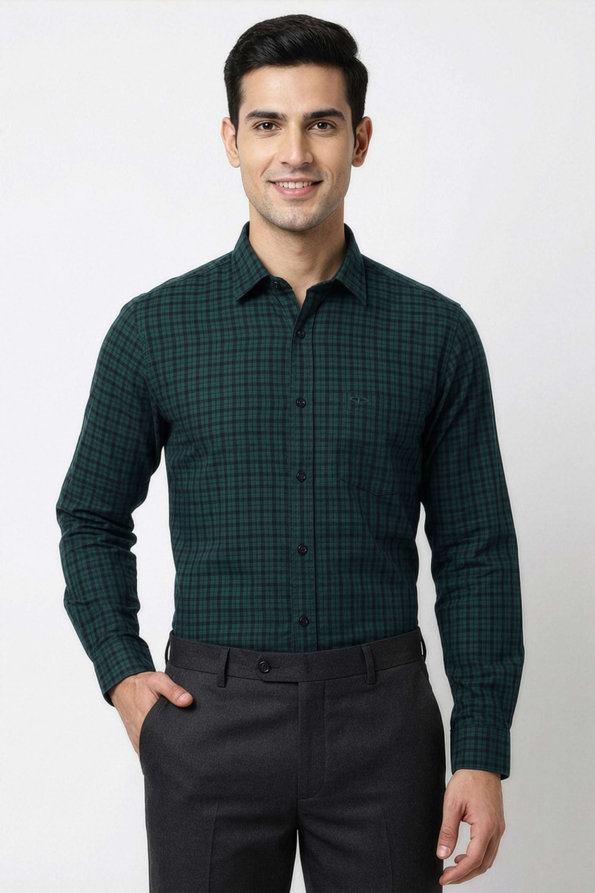 Checks-Cotton-Regular-Fit-Men-s-Formal-Wear-Shirt