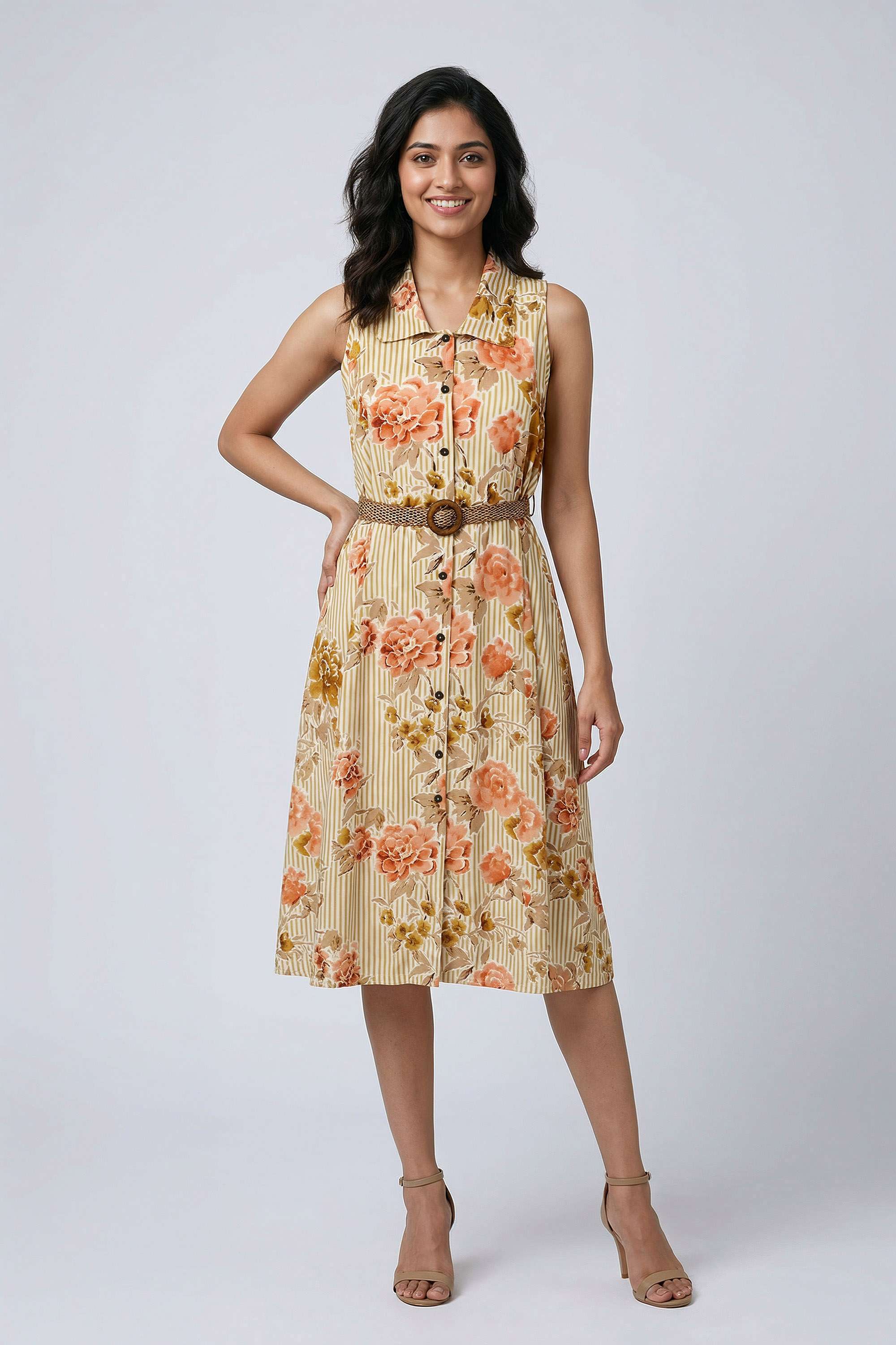 Printed-Halter-Neck-Rayon-Women-s-Dress