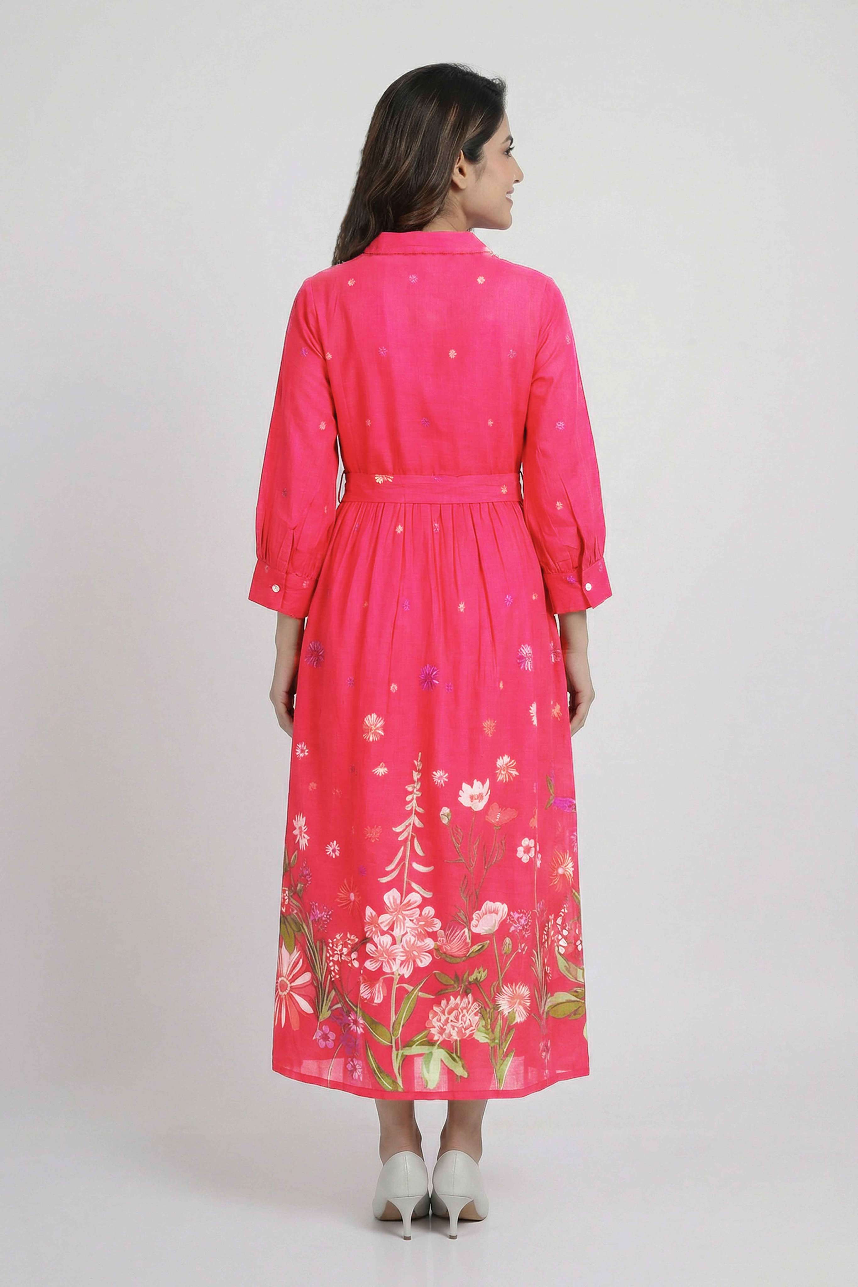 Printed-Collared-Cotton-Women-Dress
