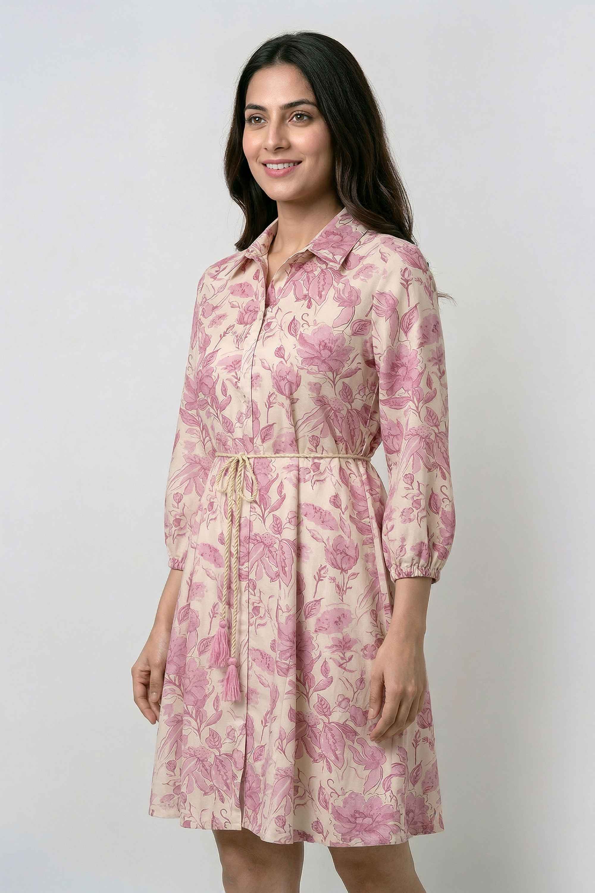 Printed-Collared-Cotton-Women-s-Dress