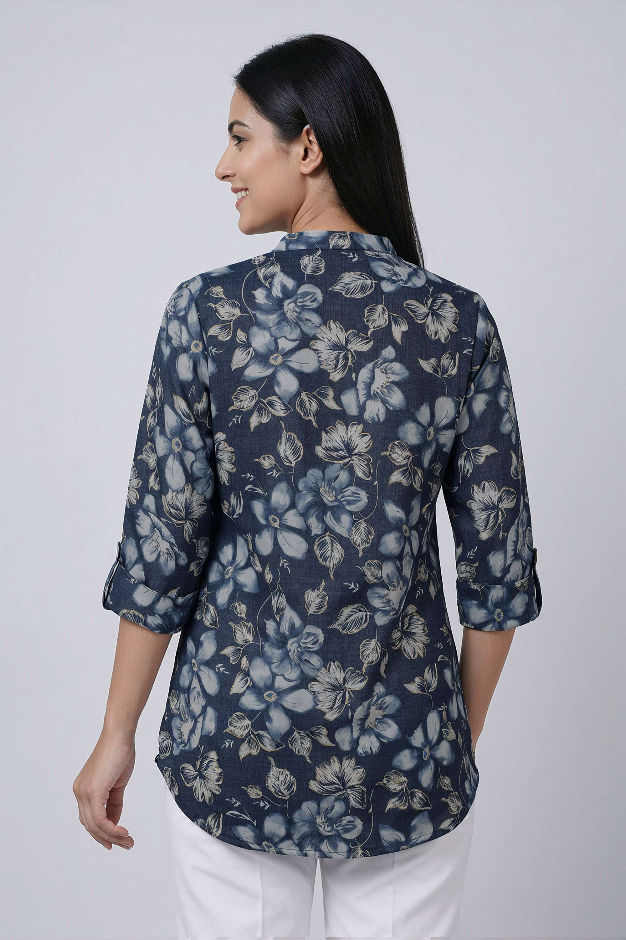 Printed-PVC-Collared-Women-s-Tunic