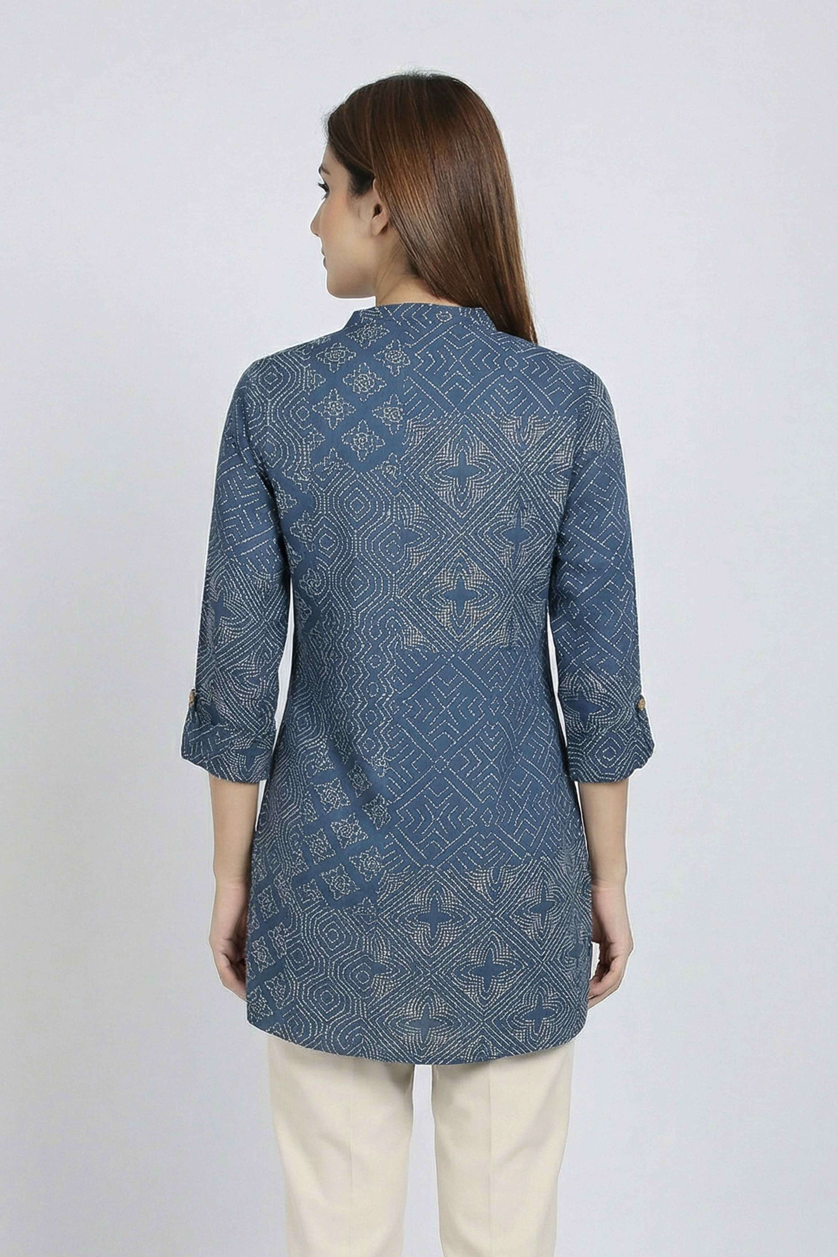 Bandhani-Rayon-Y-Neck-Women-s-Tunic