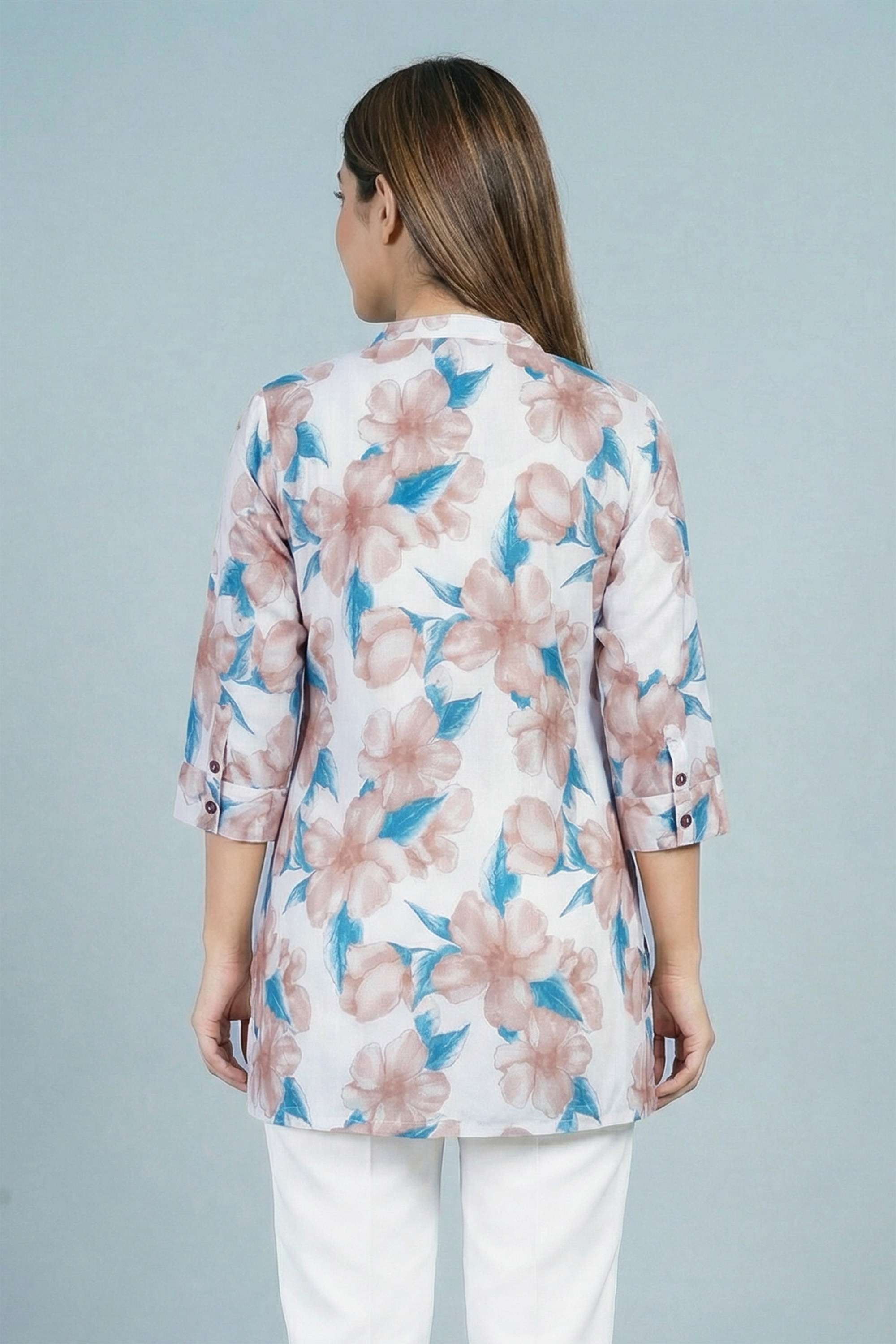 Floral-Rayon-Henley-Women-s-Tunic