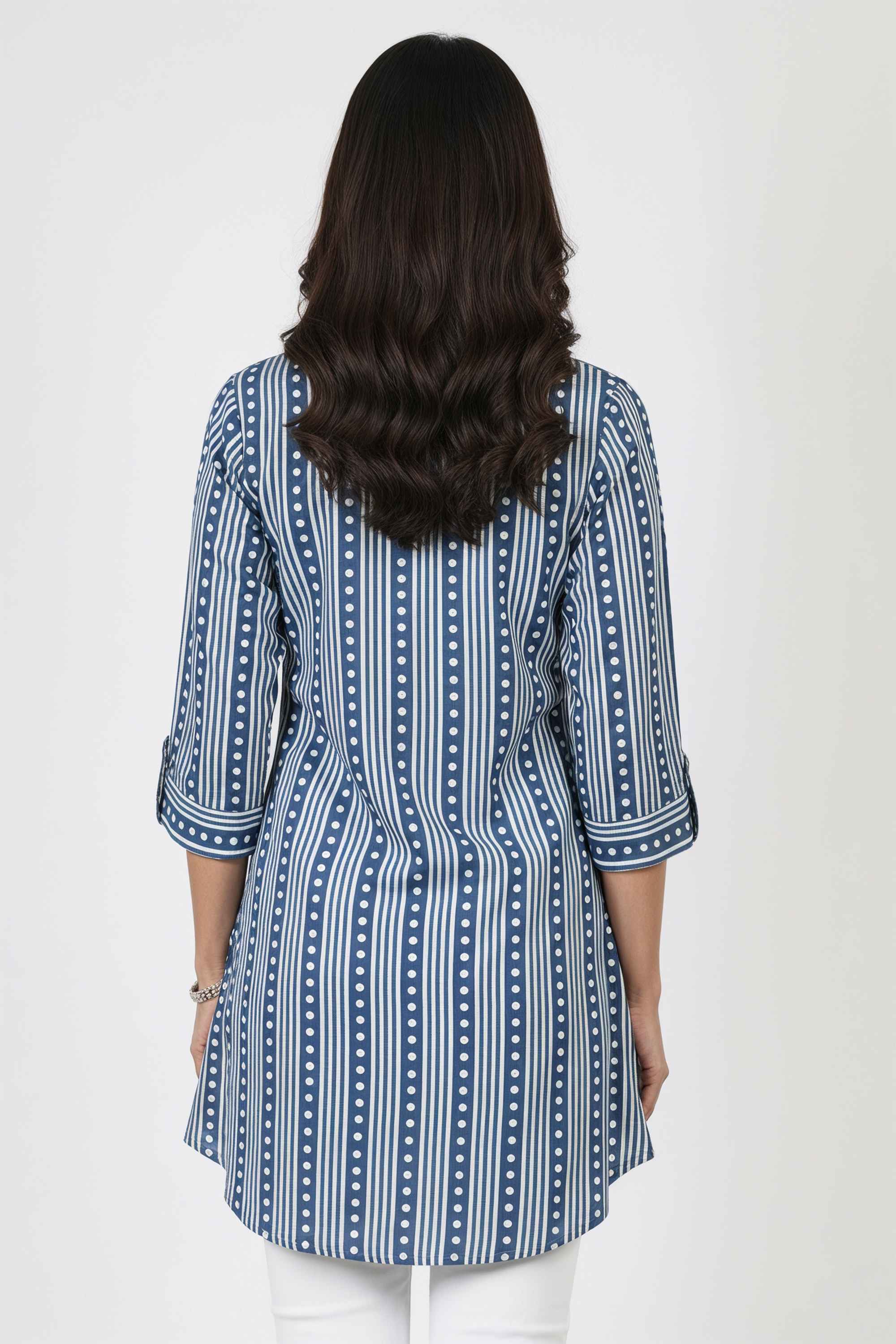 Stripes-Rayon-Collared-Women-s-Tunic