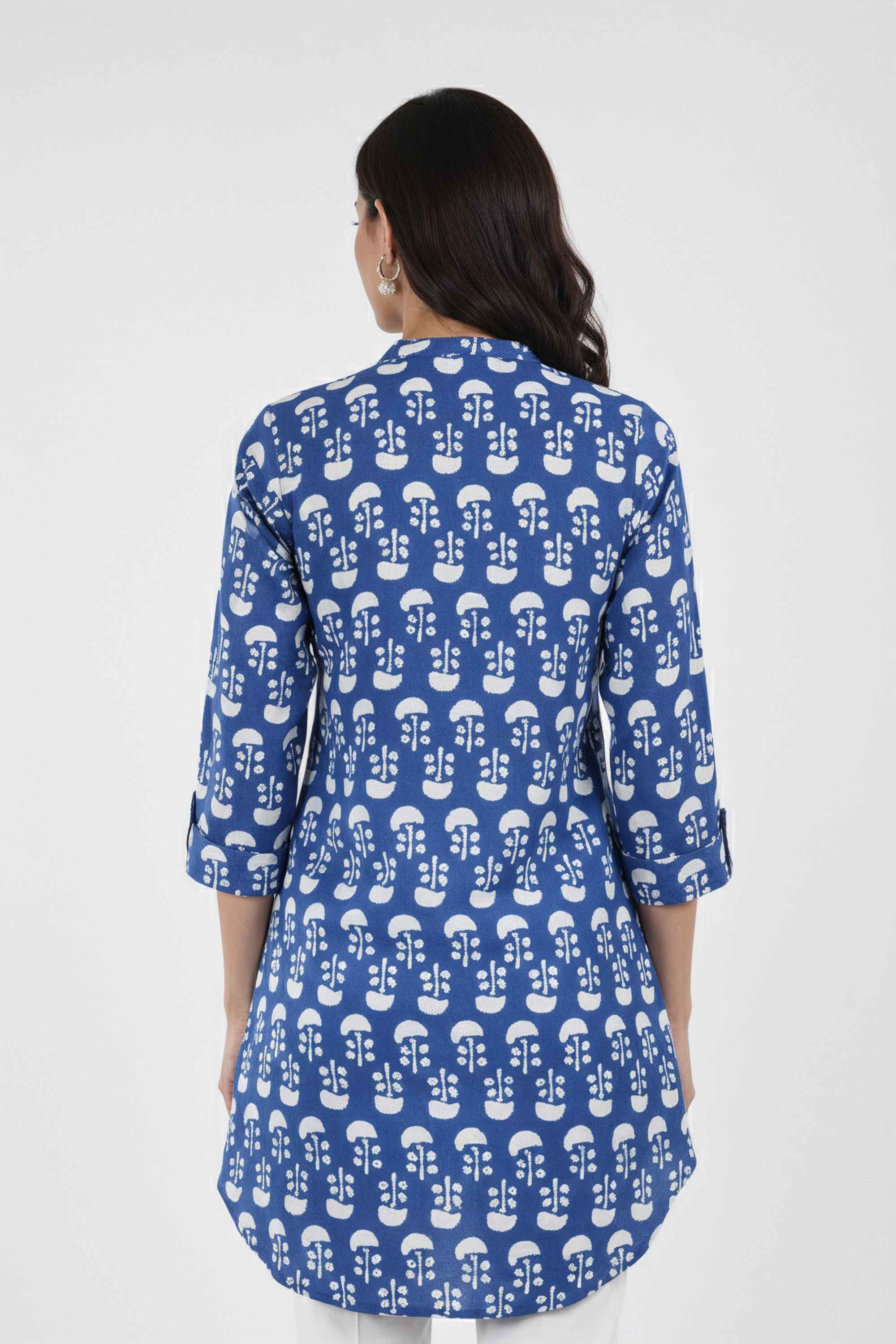 Solid-Rayon-Collared-Women-s-Tunic