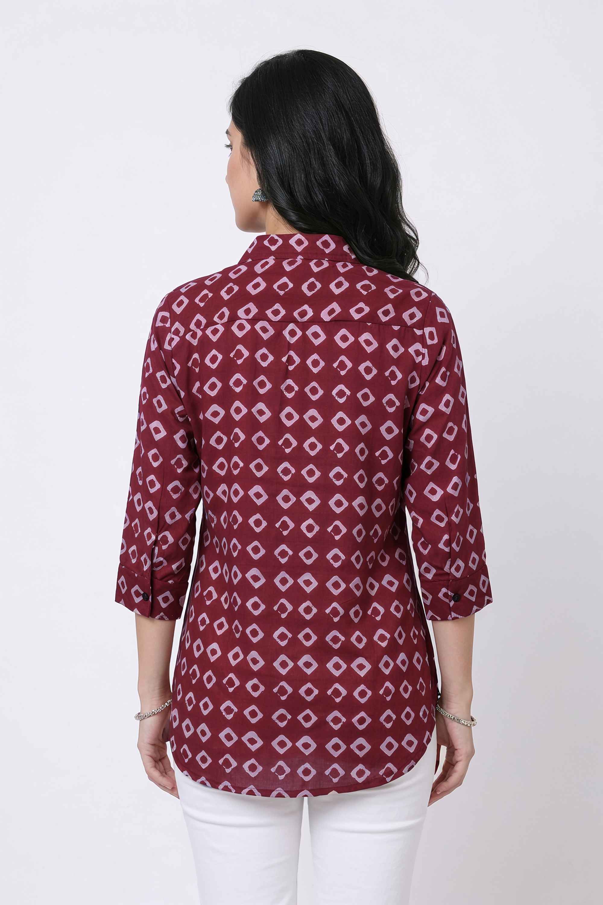 Solid-Rayon-Collared-Women-Tunic