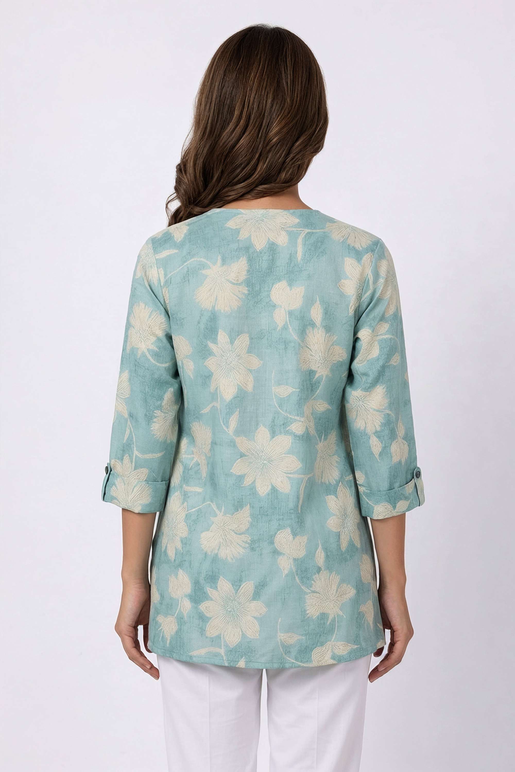 Printed-PVC-V-Neck-Women-s-Tunic
