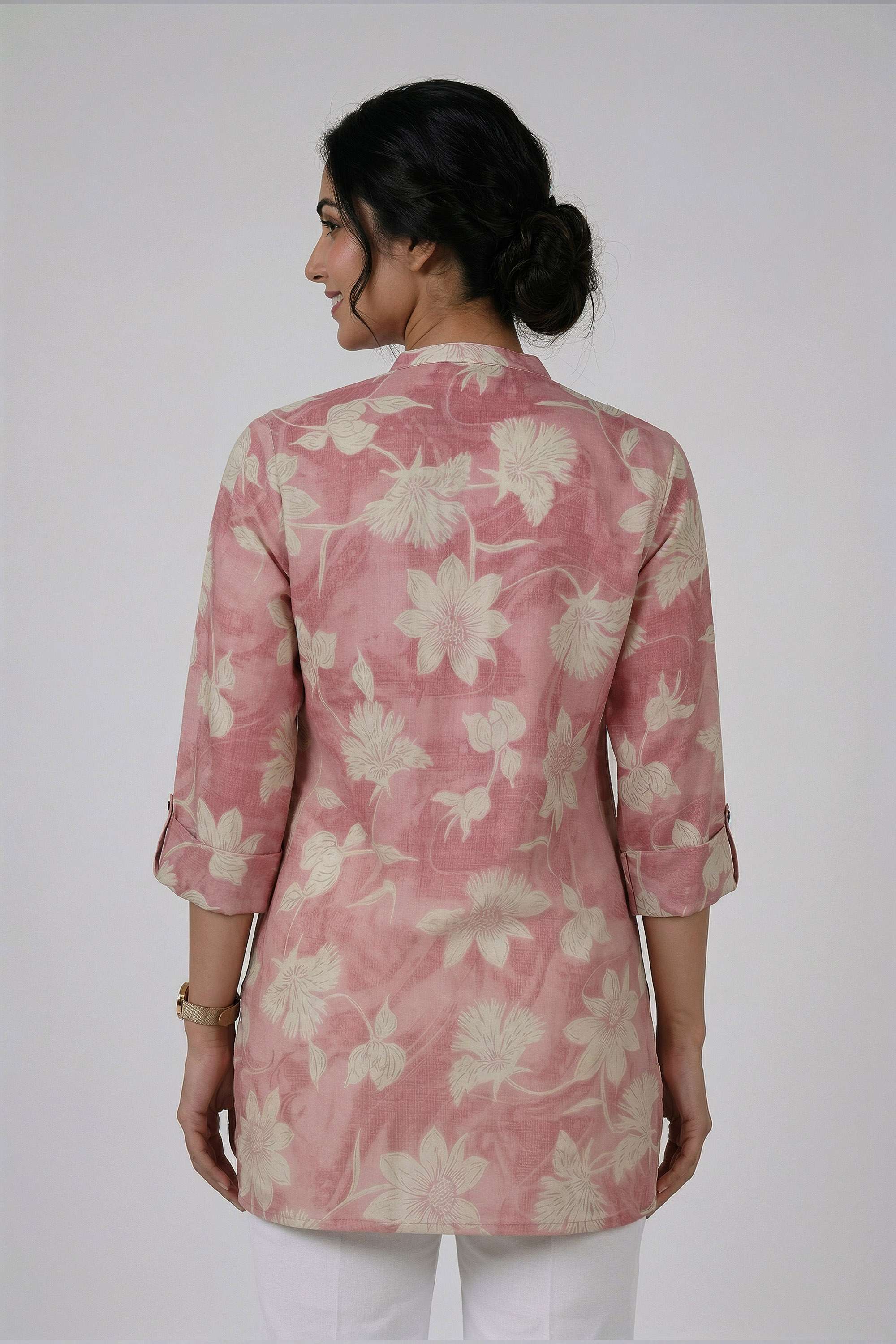 Printed-PVC-Collared-Women-s-Tunic