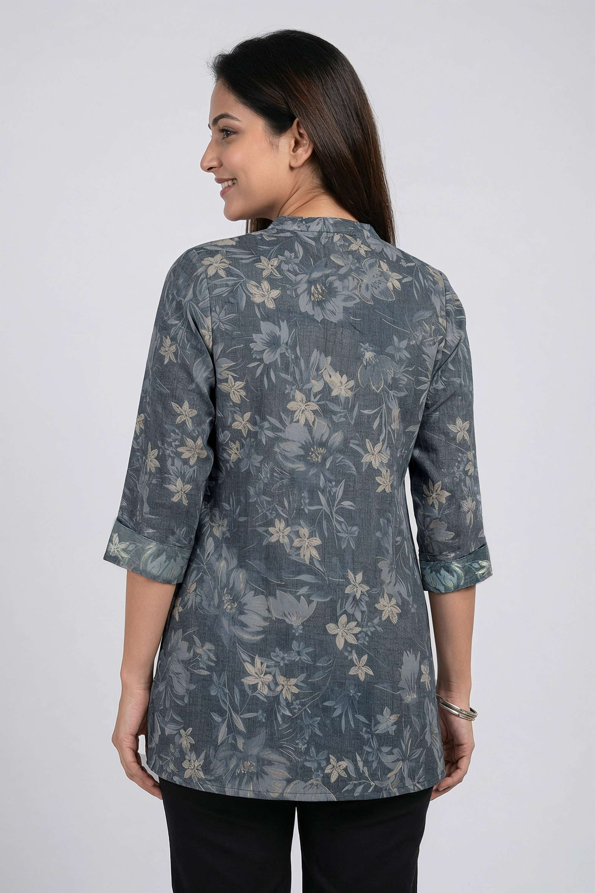 Printed-PVC-Collared-Women-s-Tunic