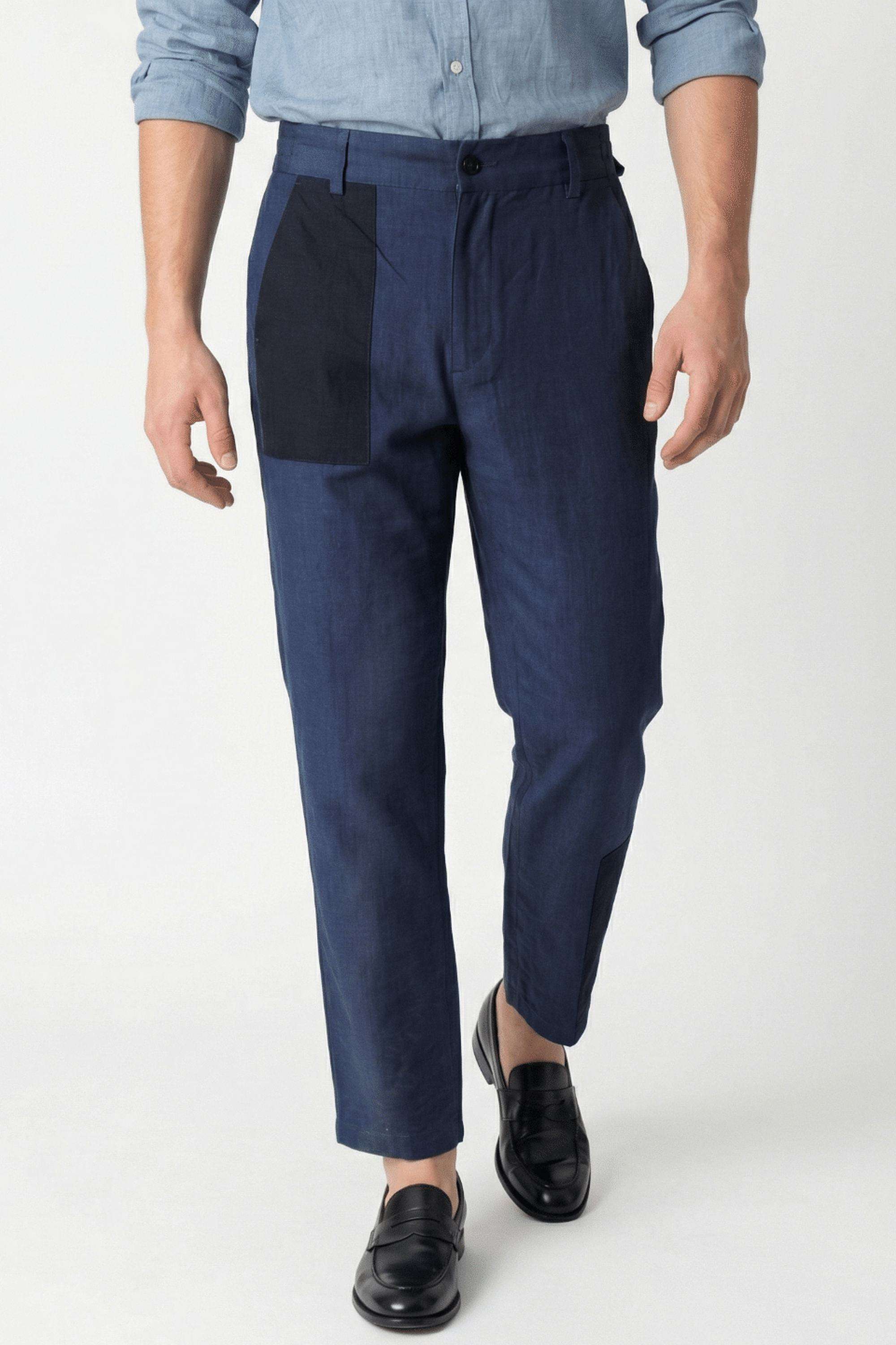 Color-Block-Rayon-Regular-Fit-Men-s-Casual-Trousers
