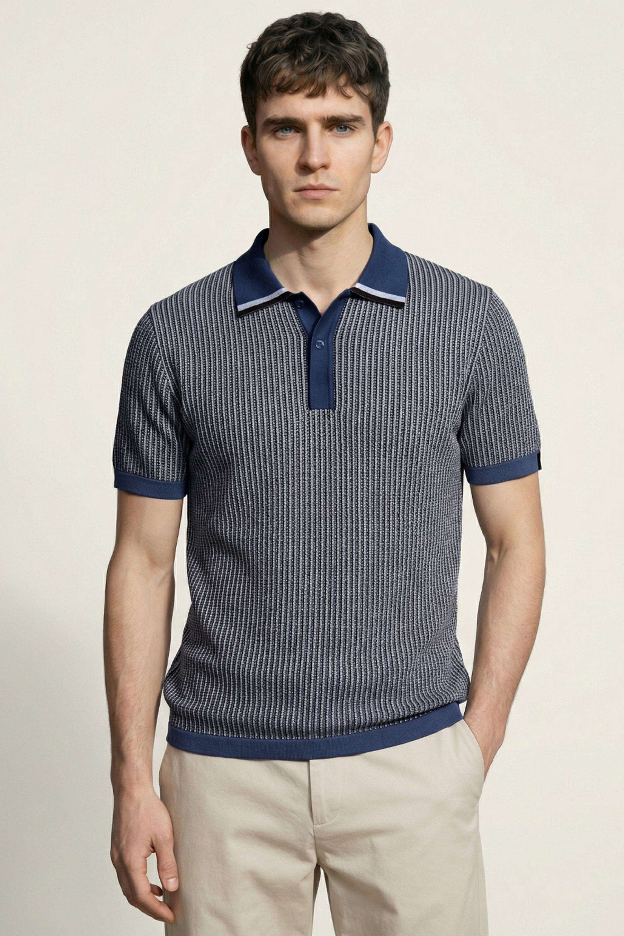 Textured-Cotton-Polo-Men-s-T-Shirt